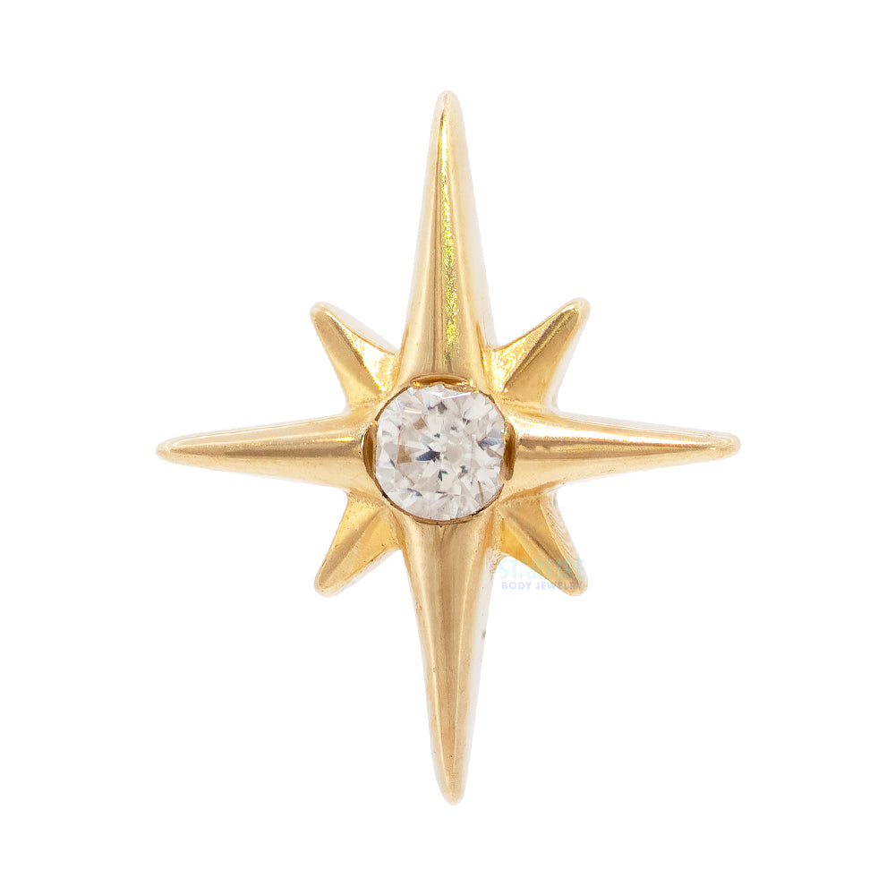 threadless: "Stella" End in Gold with CZ