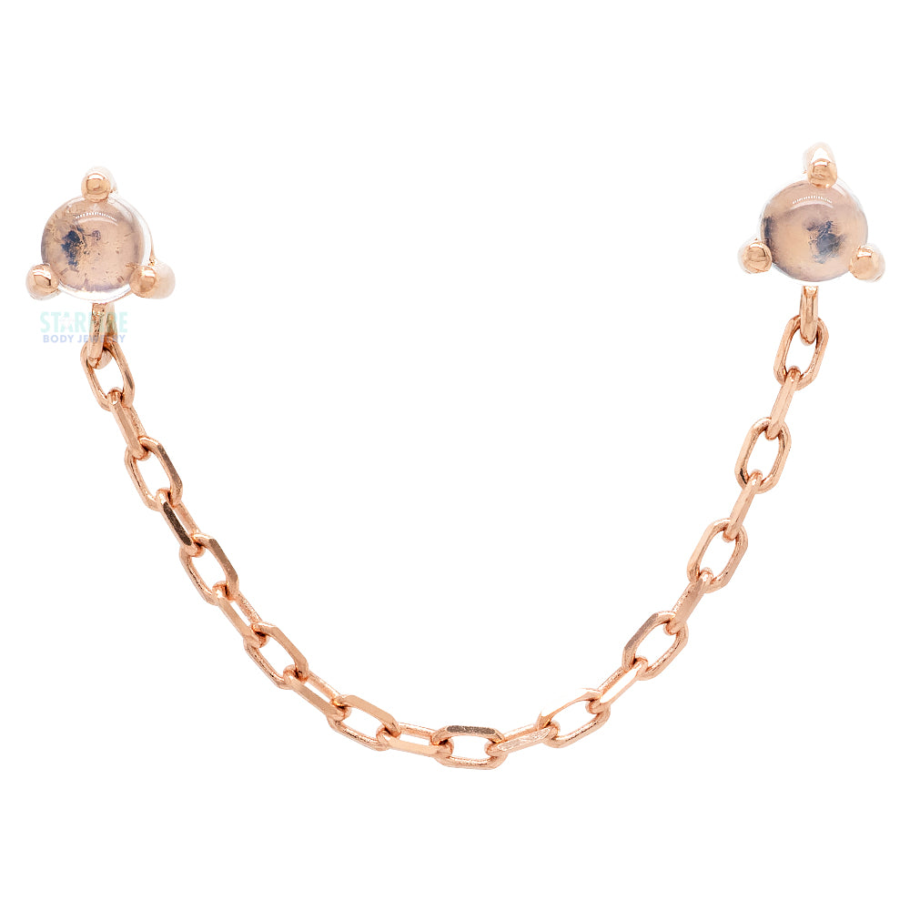threadless: "Gemini" Chain Dual Pin End in Gold with Moonstones