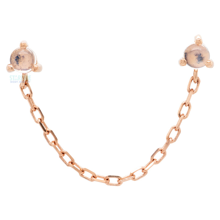 threadless: "Gemini" Chain Dual Pin End in Gold with Moonstones