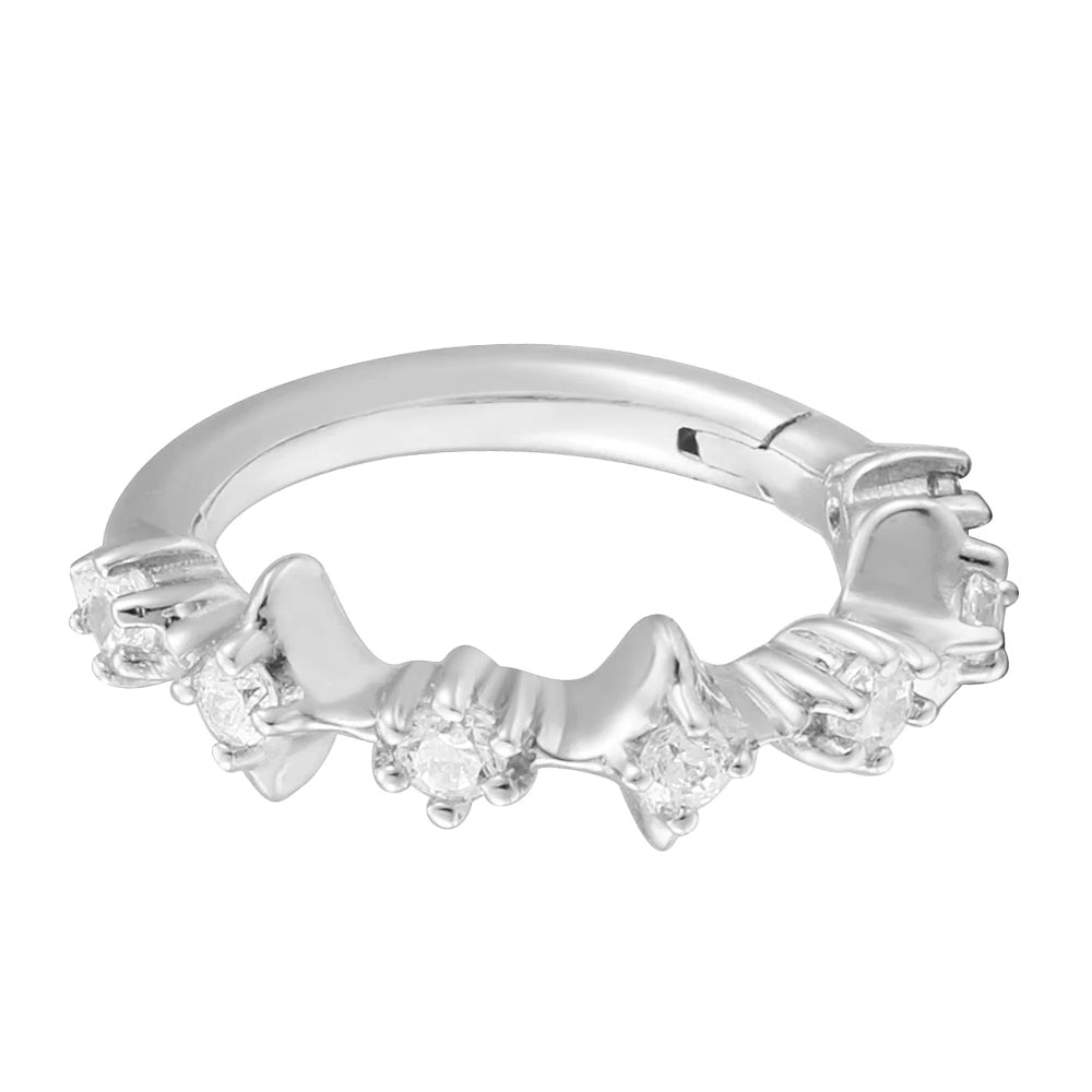 "In My Dreams" Hinge Ring / Clicker in Gold with CZ's