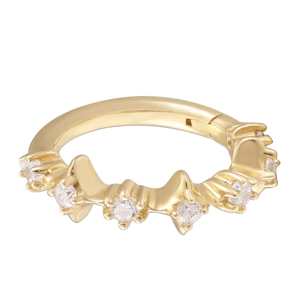 "In My Dreams" Hinge Ring / Clicker in Gold with CZ's