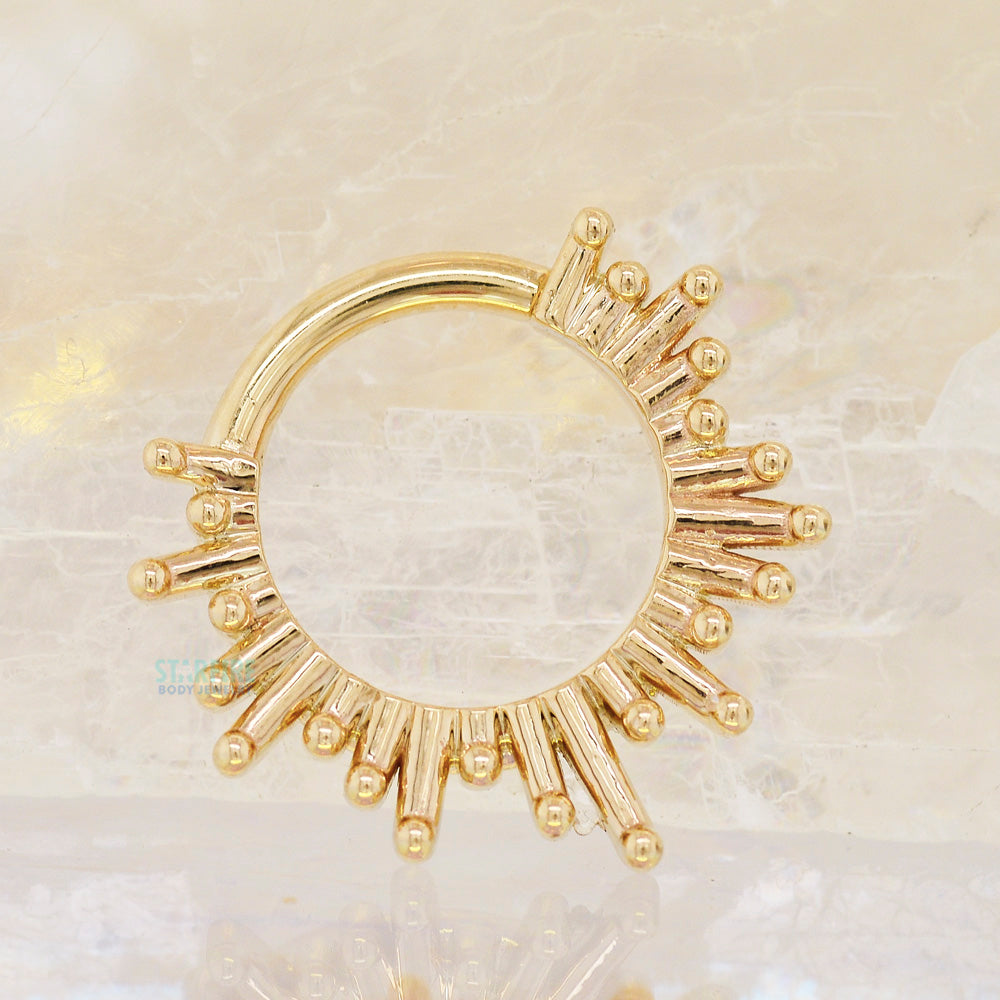"Ray of Light" Hinge Ring in Gold & Platinum