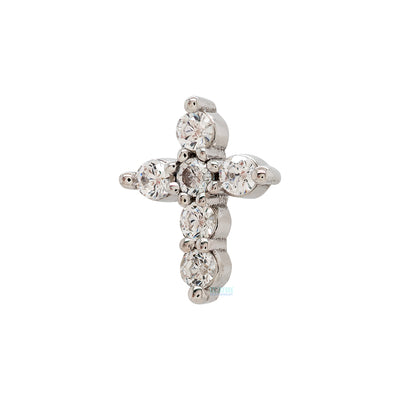 threadless: Micro Pave Cross Pin in Gold with White CZ's