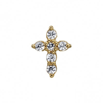 threadless: Micro Pave Cross Pin in Gold with DIAMONDS