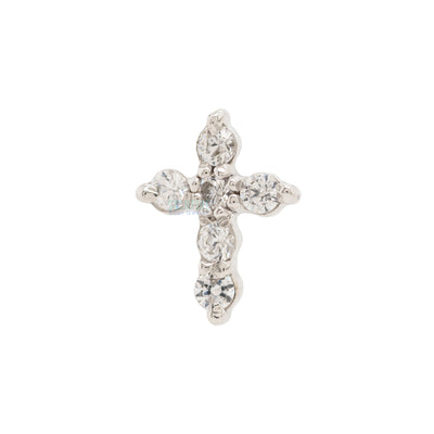 threadless: Micro Pave Cross Pin in Gold with White CZ's