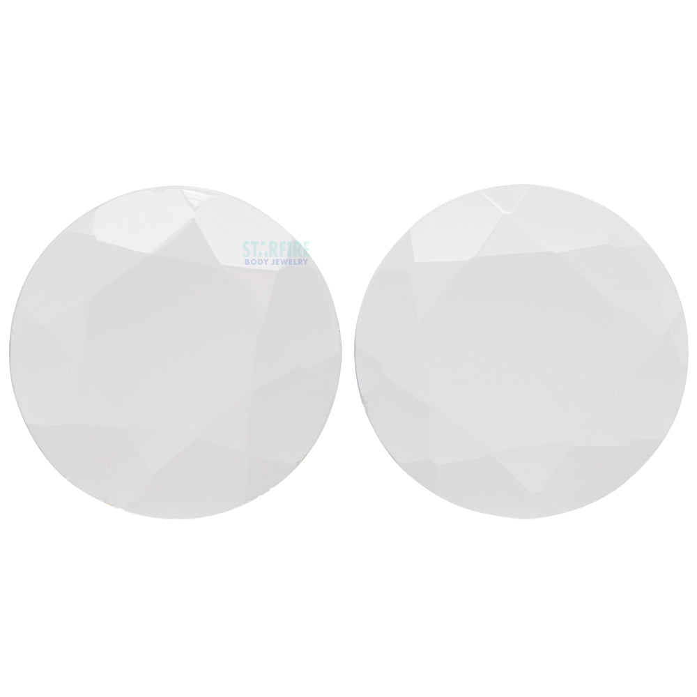 Faceted Glass Plugs - Clear