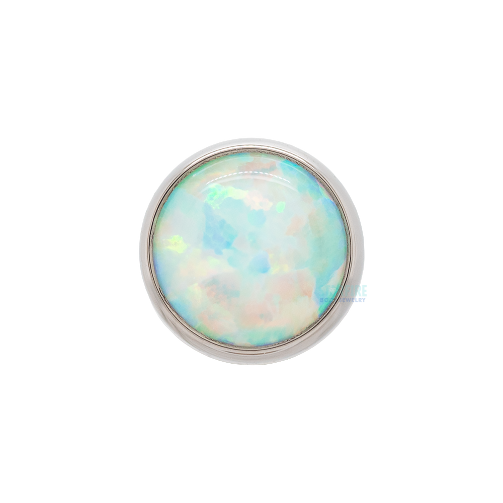 Bezel-Set Opal Cabochon Threaded End