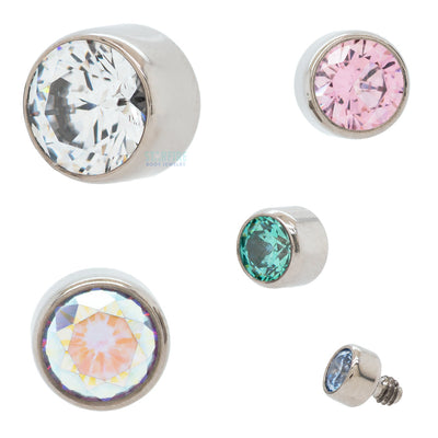 Bezel-Set Brilliant-Cut Gem Threaded End