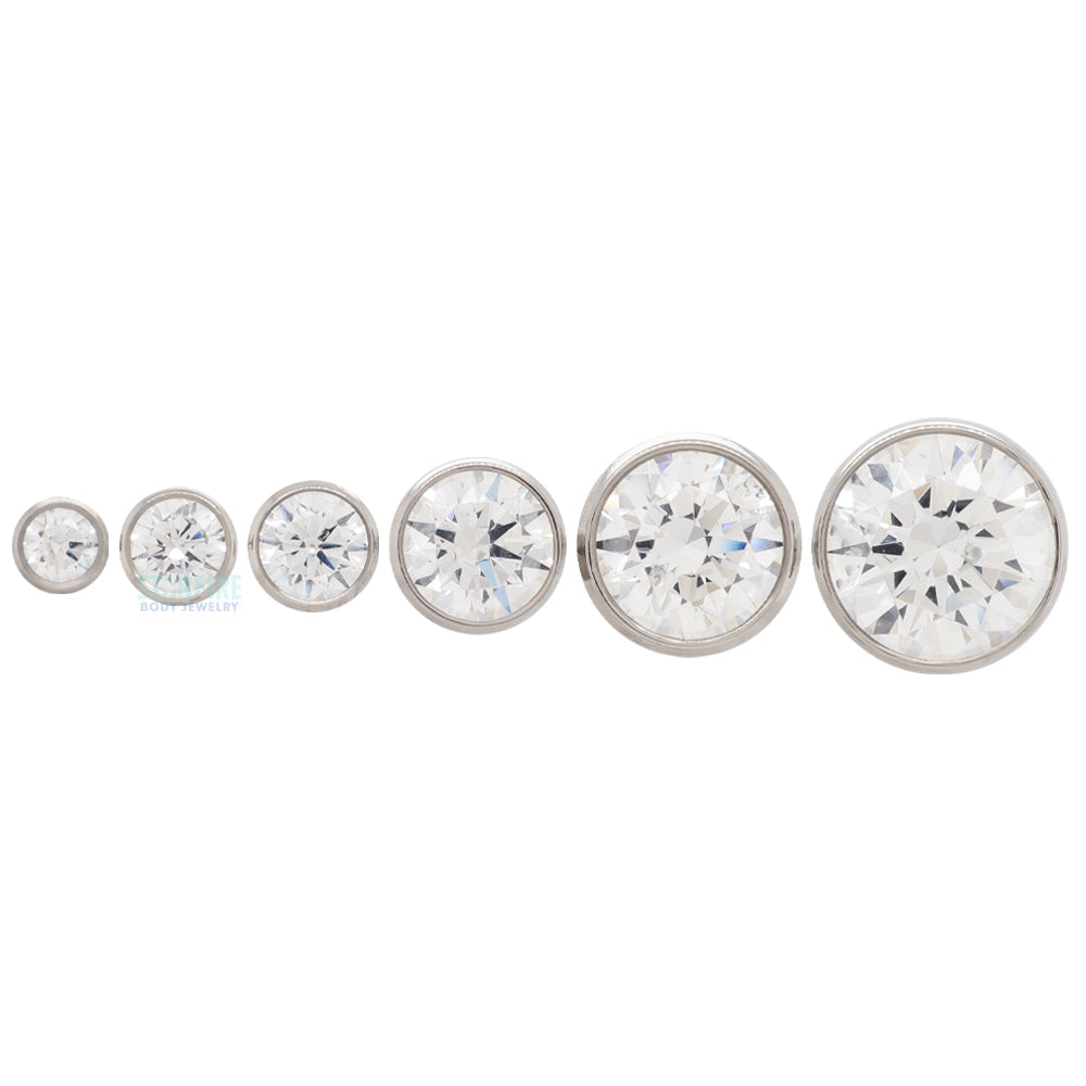 Bezel-Set Brilliant-Cut Gem Threaded End