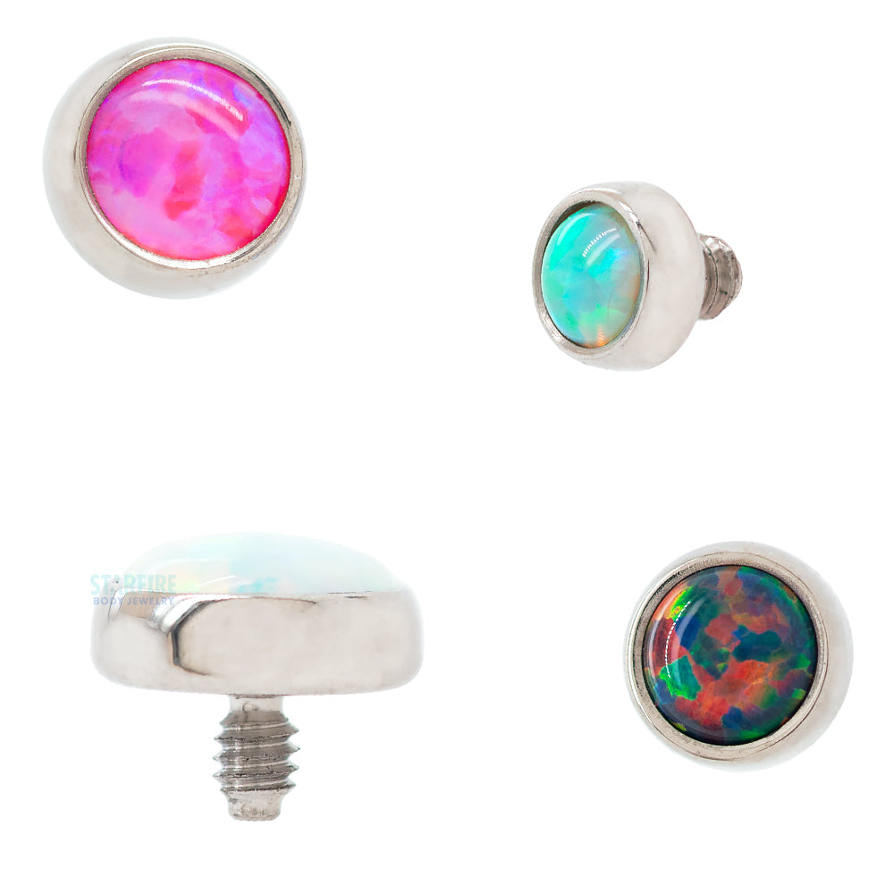 2.5mm Bezel-Set Opal Cabochon Threaded End