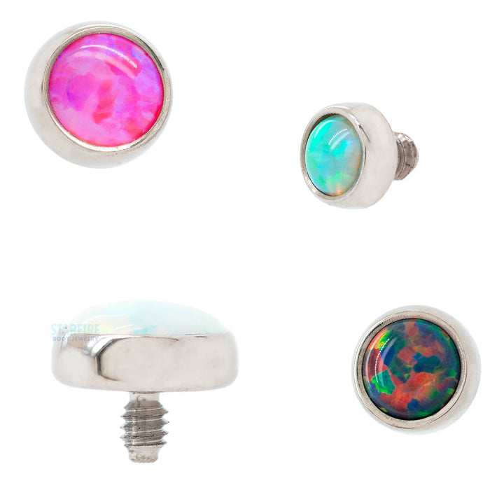 Bezel-Set Opal Cabochon Threaded End
