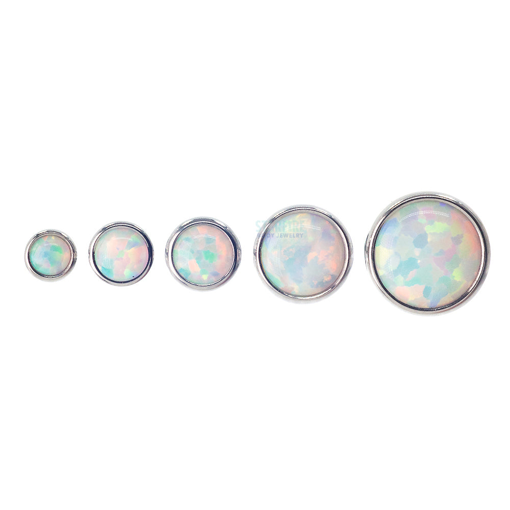 2mm Bezel-Set Opal Cabochon Threaded End