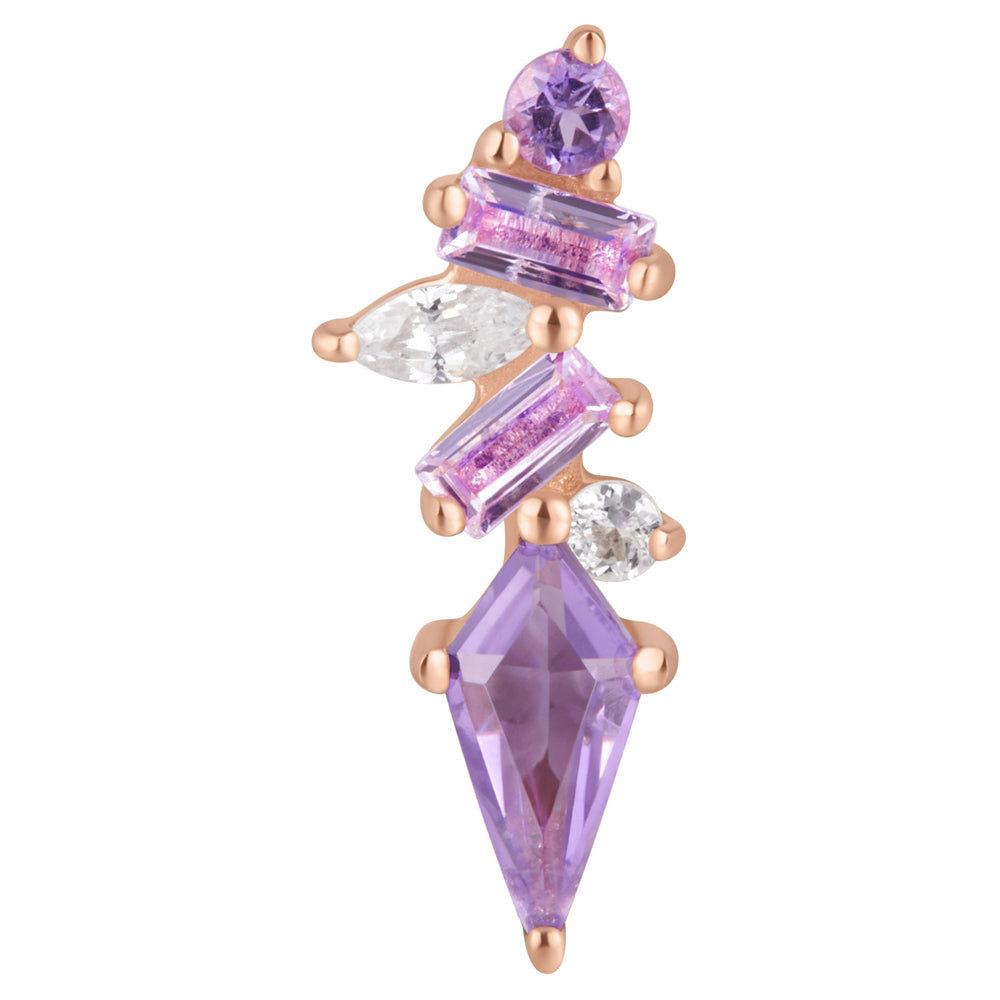 threadless: "Mixt" End in Gold with Amethyst, Pink Sapphire & White Topaz