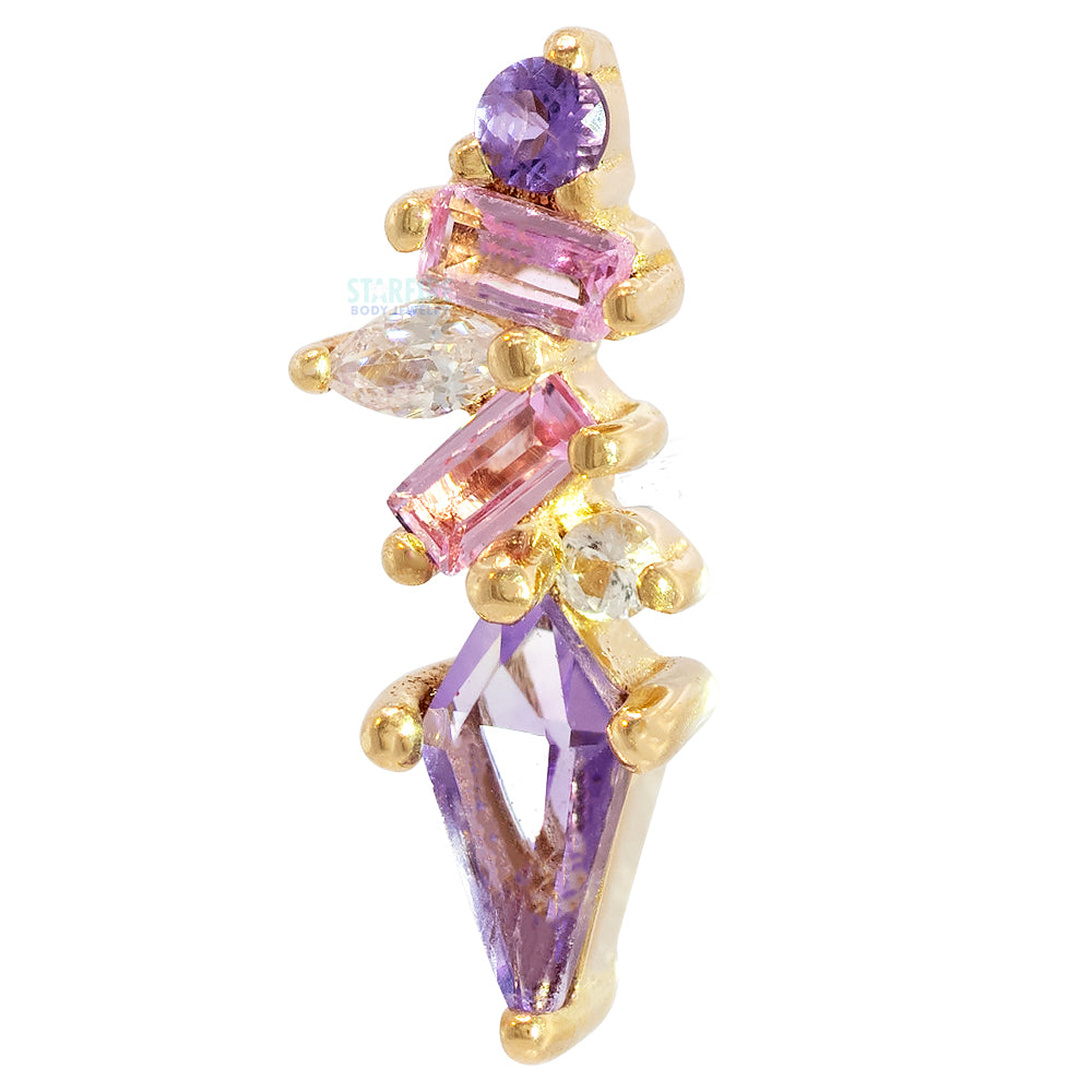 threadless: "Mixt" End in Gold with Amethyst, Pink Sapphire & White Topaz