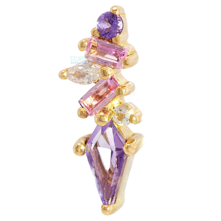 threadless: "Mixt" End in Gold with Amethyst, Pink Sapphire & White Topaz