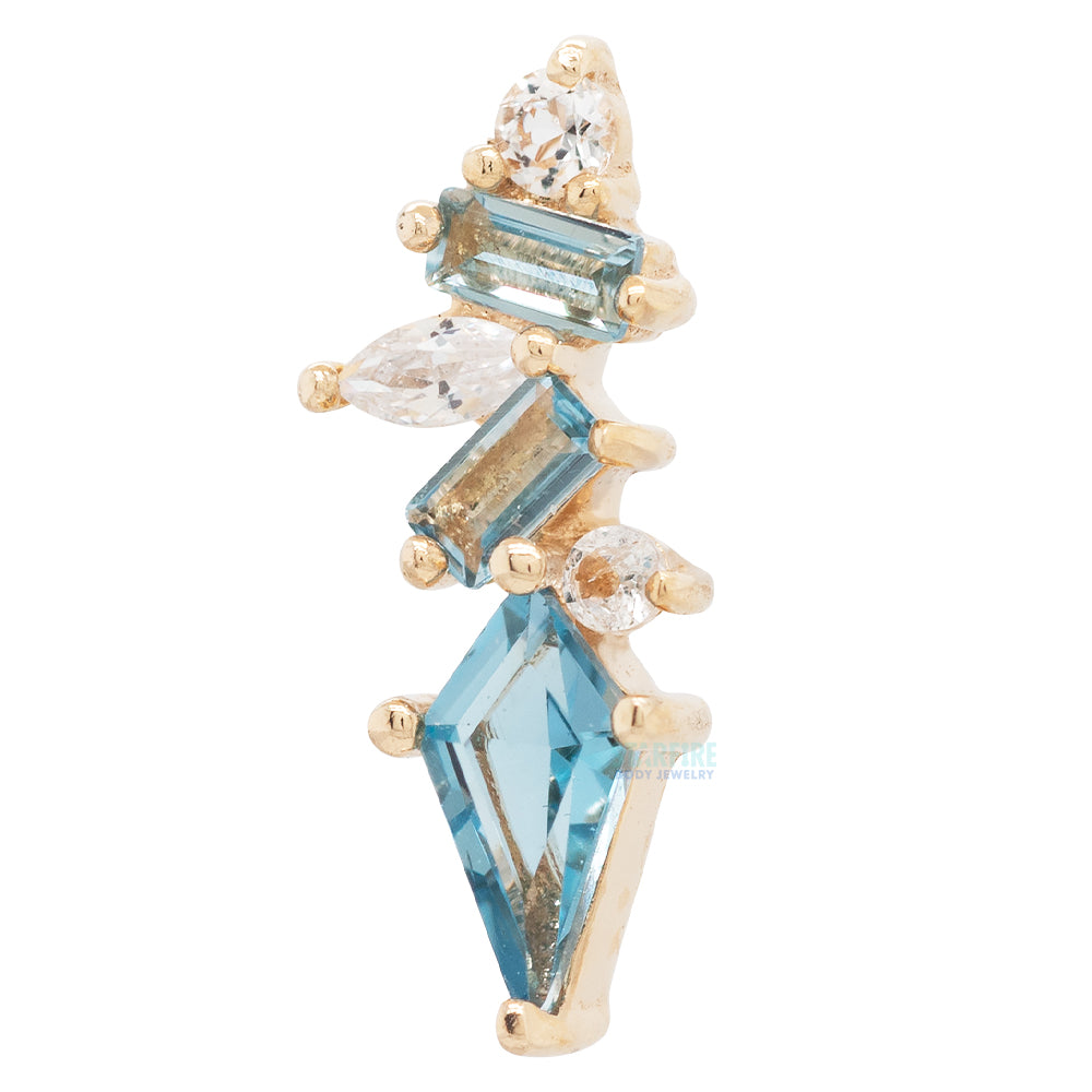 threadless: "Mixt" End in Gold with London Blue & White Topaz