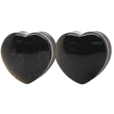 Heart Stone Plugs - Gold Obsidian