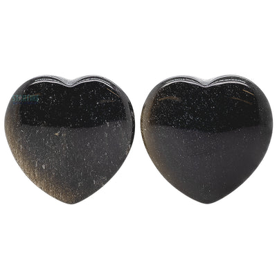 Heart Stone Plugs - Gold Obsidian