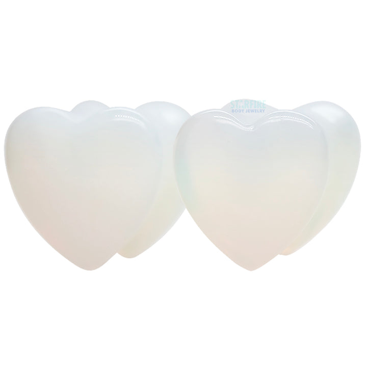 Heart Stone Plugs - Opalite