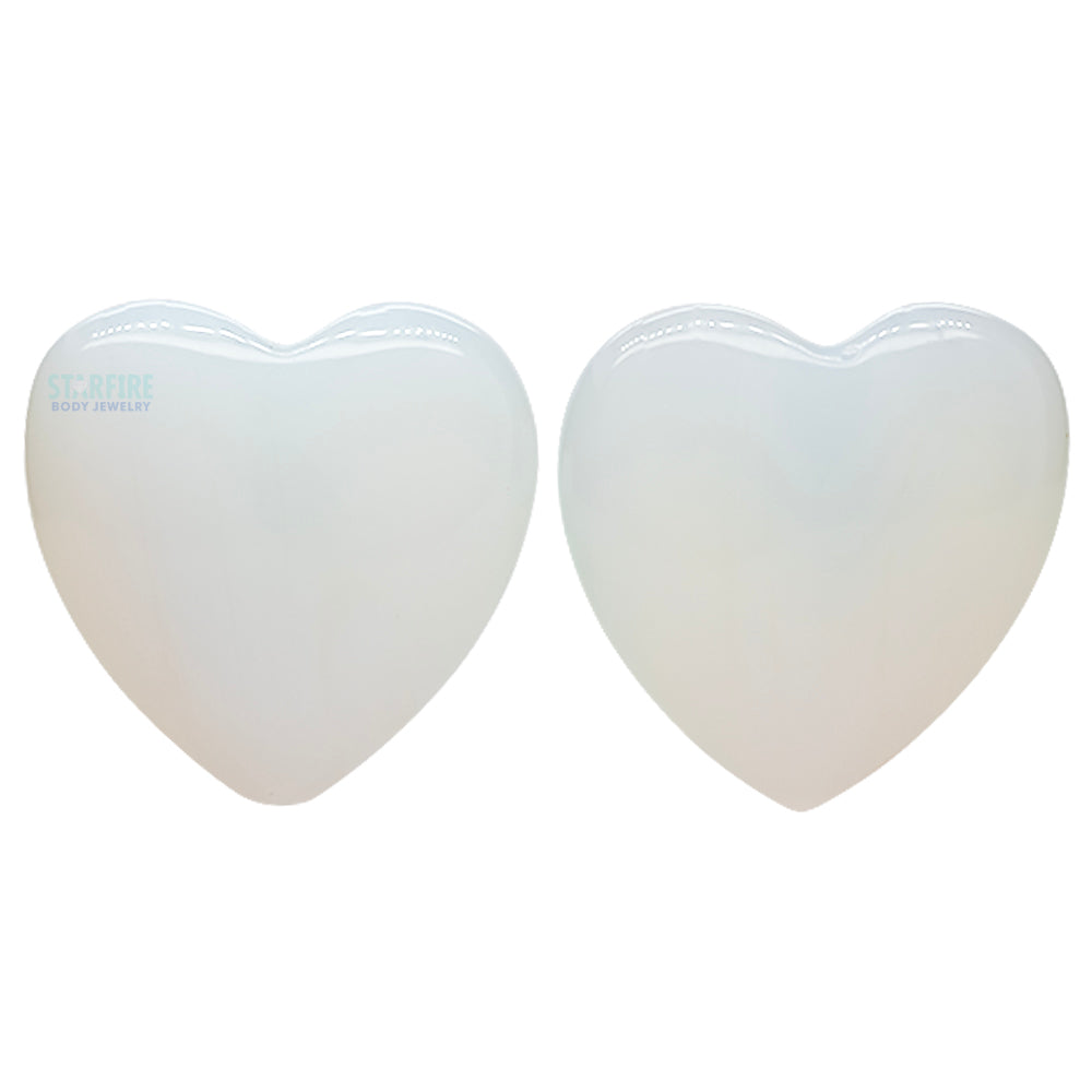 Heart Stone Plugs - Opalite