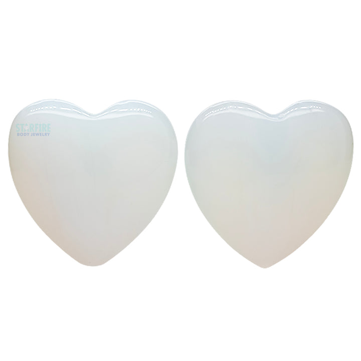 Heart Stone Plugs - Opalite