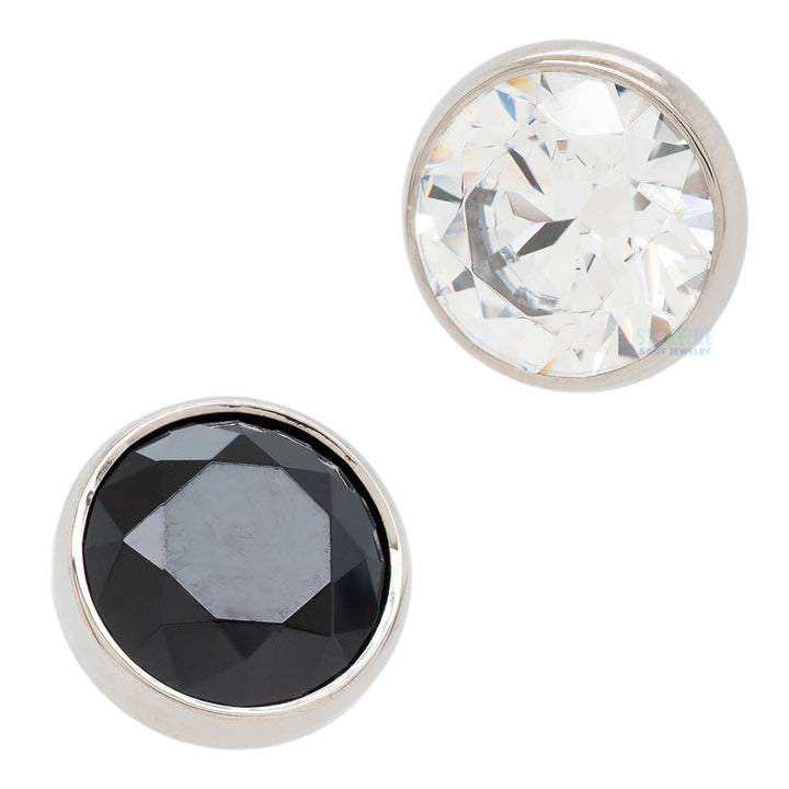Extreme Low Profile Faceted Gem Ball Threaded End