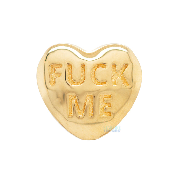 Valentine Conversation Hearts Threaded End in Gold