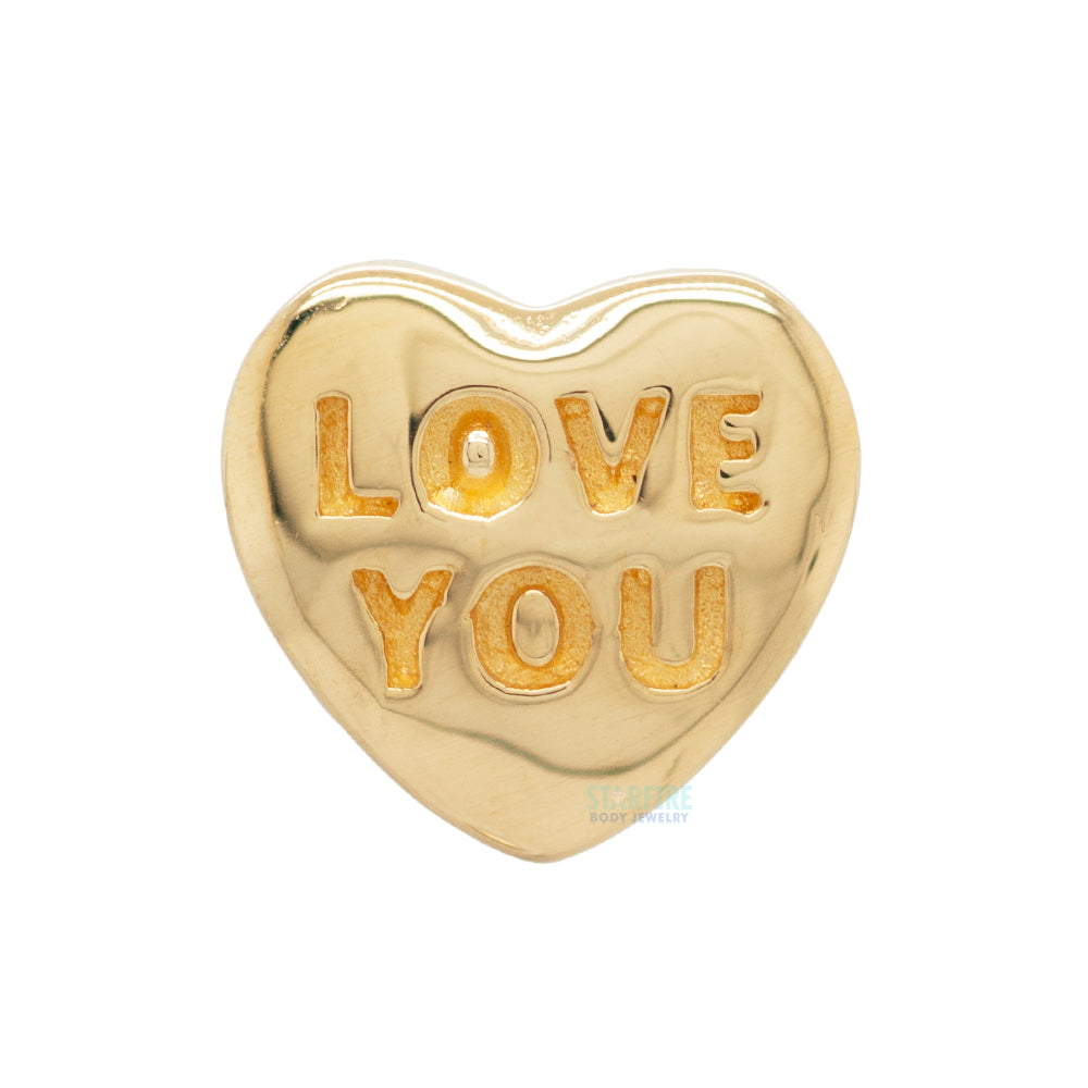 Valentine Conversation Hearts Threaded End in Gold