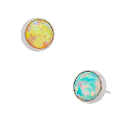 threadless: Bezel-Set Opal Cabochon End