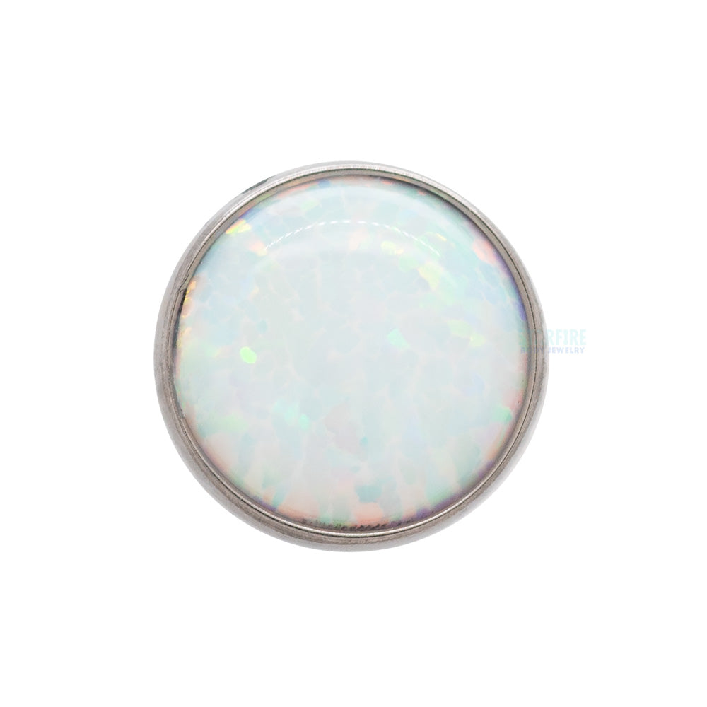 threadless: 5mm Bezel-Set Opal Cabochon End