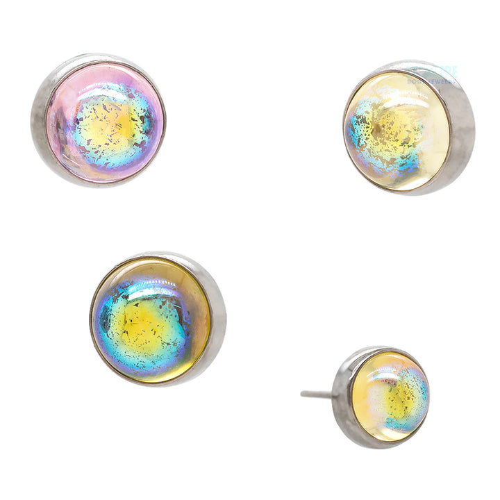 threadless: Bezel-Set Glass Cabochon End - 'Northern Lights Collection'