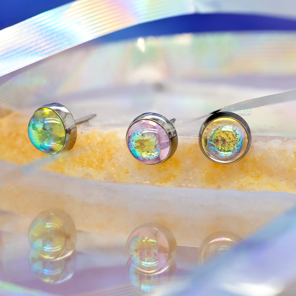 threadless: Bezel-Set Glass Cabochon End - 'Northern Lights Collection'