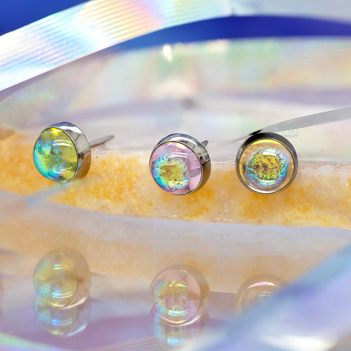 threadless: Bezel-Set Glass Cabochon End - 'Northern Lights Collection'