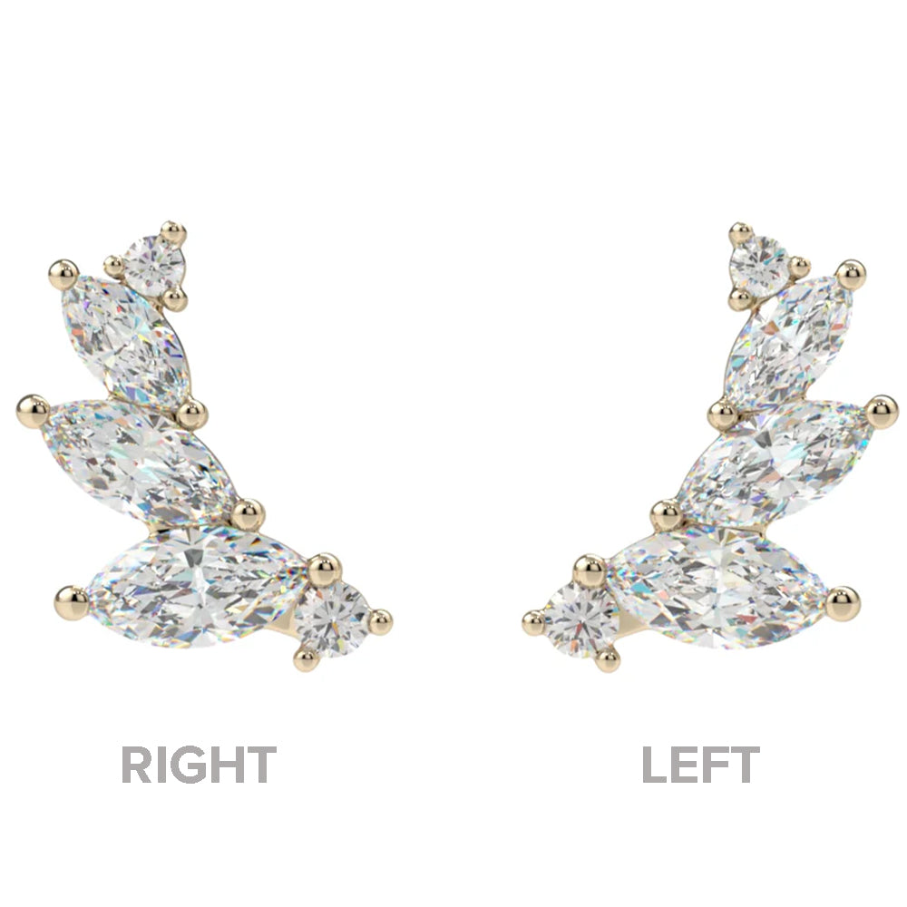 "Sabine" Small Threaded End in Gold & Platinum with CZ