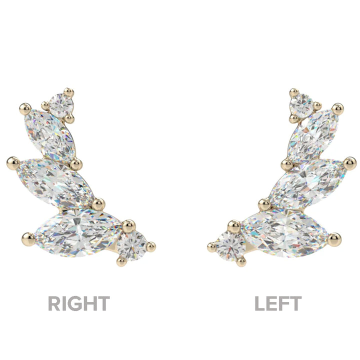 "Sabine" Small Threaded End in Gold & Platinum with CZ
