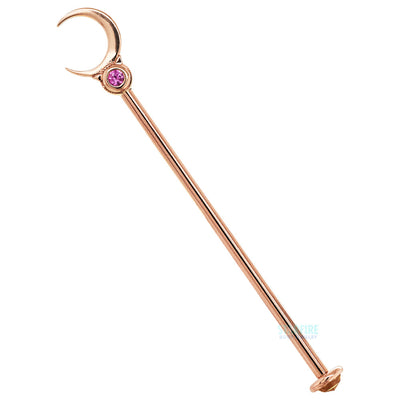 "Hey Sailor" Industrial Barbell in Gold with Pink Sapphire & Rose Cut Yellow Sapphire