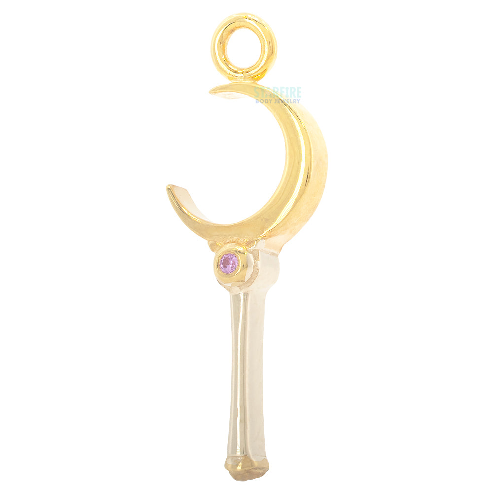 "Hey Sailor!" Charm in Gold with Pink Sapphire