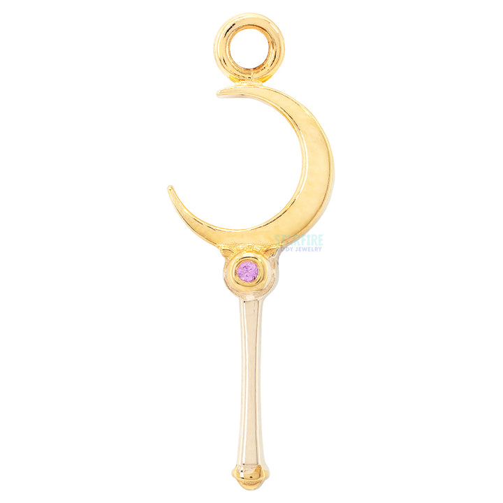 "Hey Sailor!" Charm in Gold with Pink Sapphire