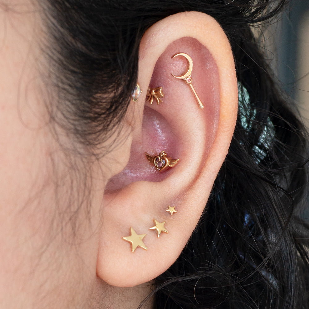 "Hey Sailor!" Threaded End in Gold with Light Pink Sapphire