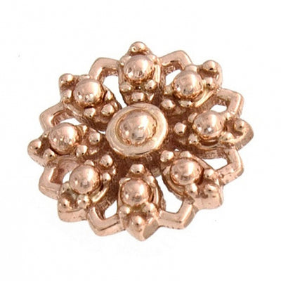 "Rosette" Threaded End in Gold with Gold Beads