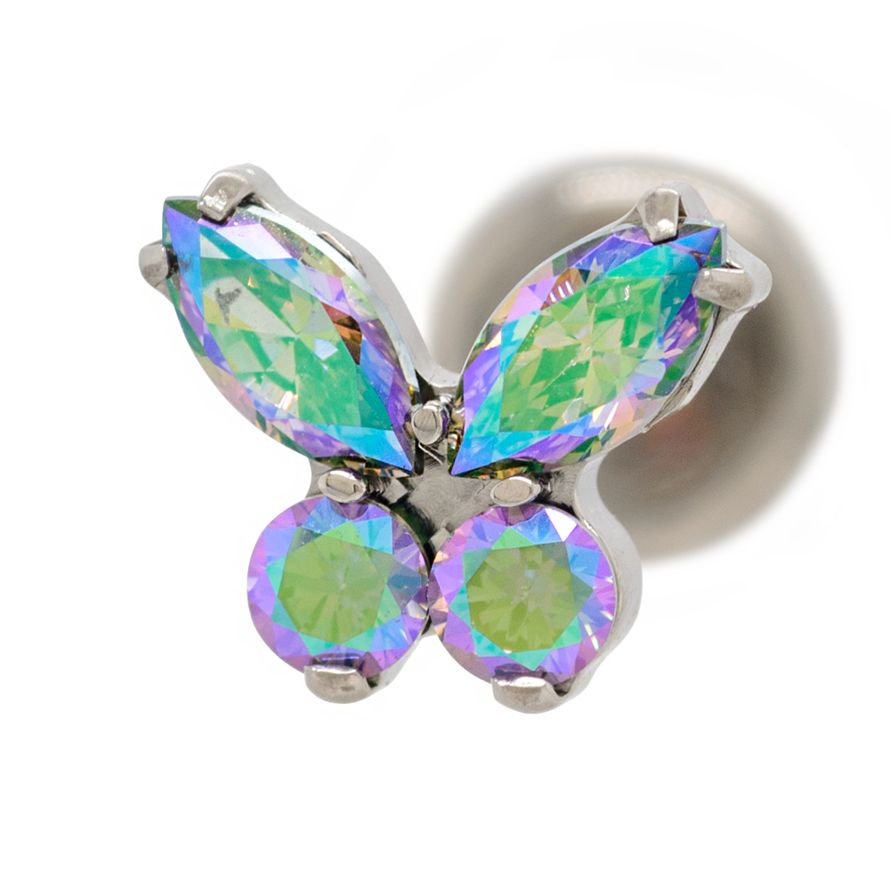 Butterfly with Faceted Gems on Flatback