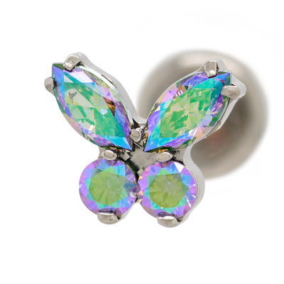 Butterfly with Faceted Gems on Flatback