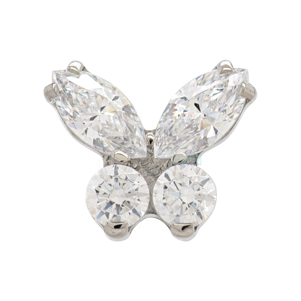 Butterfly with Faceted Gems on Flatback