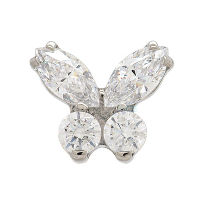 Butterfly with Faceted Gems on Flatback