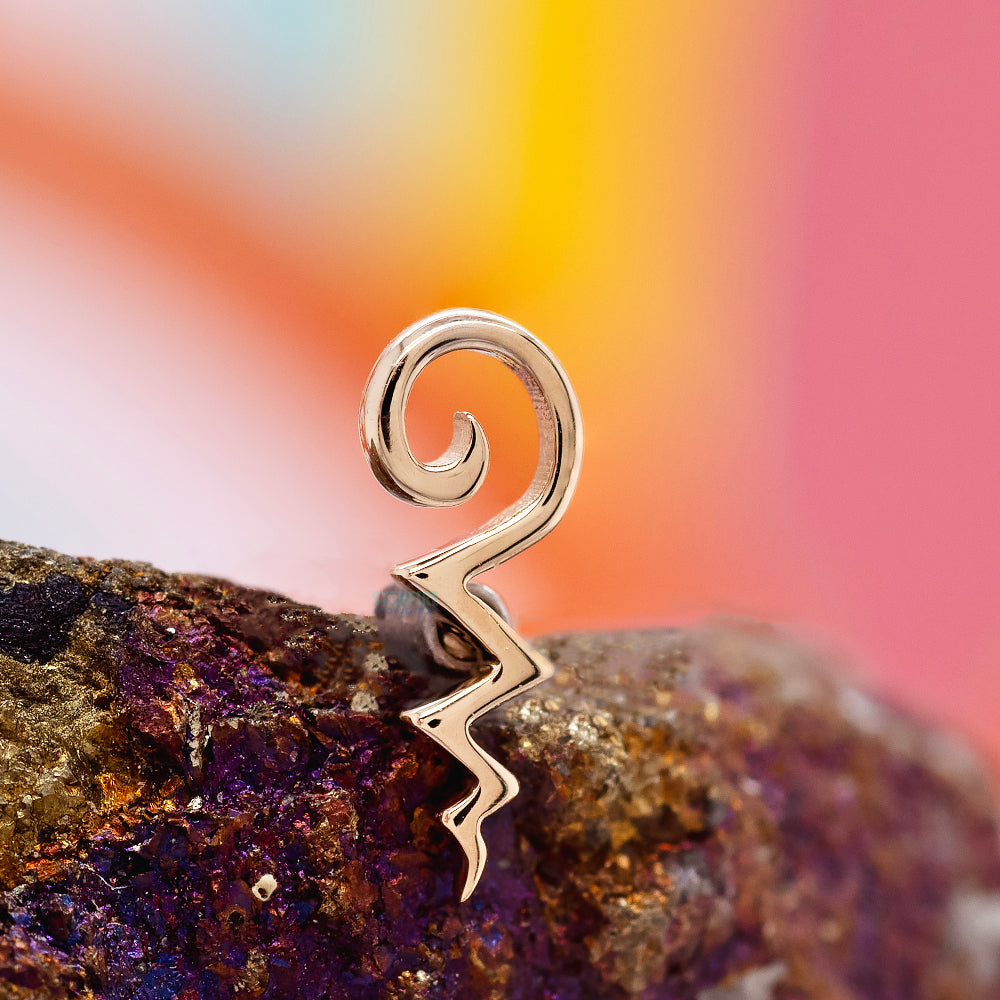 Unalome Threaded End in Gold