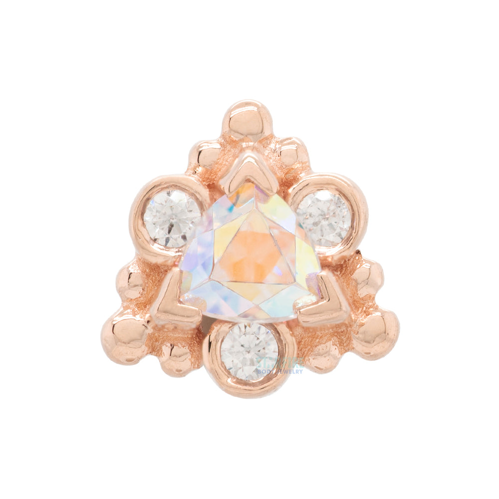 "Helana" Threaded End in Gold with Mercury Mist Topaz & White CZ