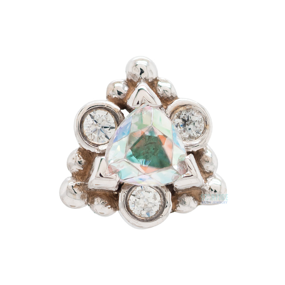 "Helana" Threaded End in Gold with Mercury Mist Topaz & White CZ