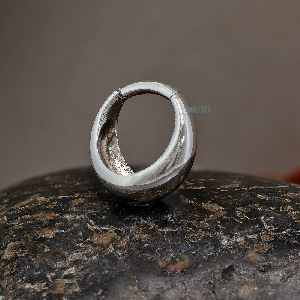 Chunky Dome Hinge Ring / Clicker in Gold & Platinum