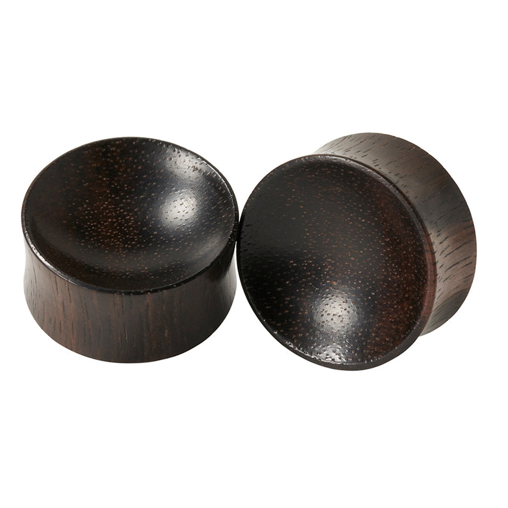 Concave Wood Plugs - Black Ebony