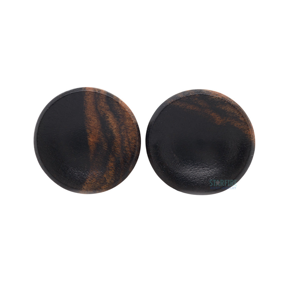 Concave Wood Plugs - Tiger Ebony